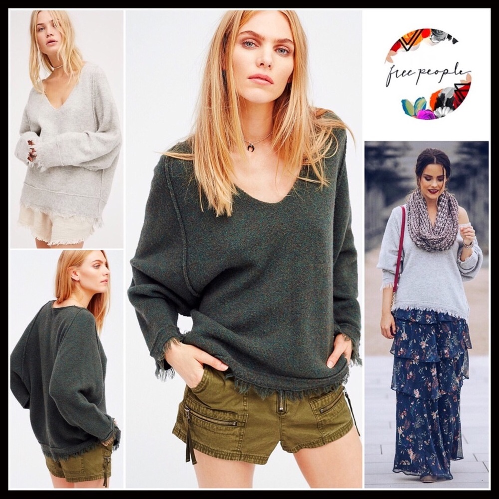FREE PEOPLE V-NECK PULLOVER TUNIC SWEATER - Picture 8 of 8